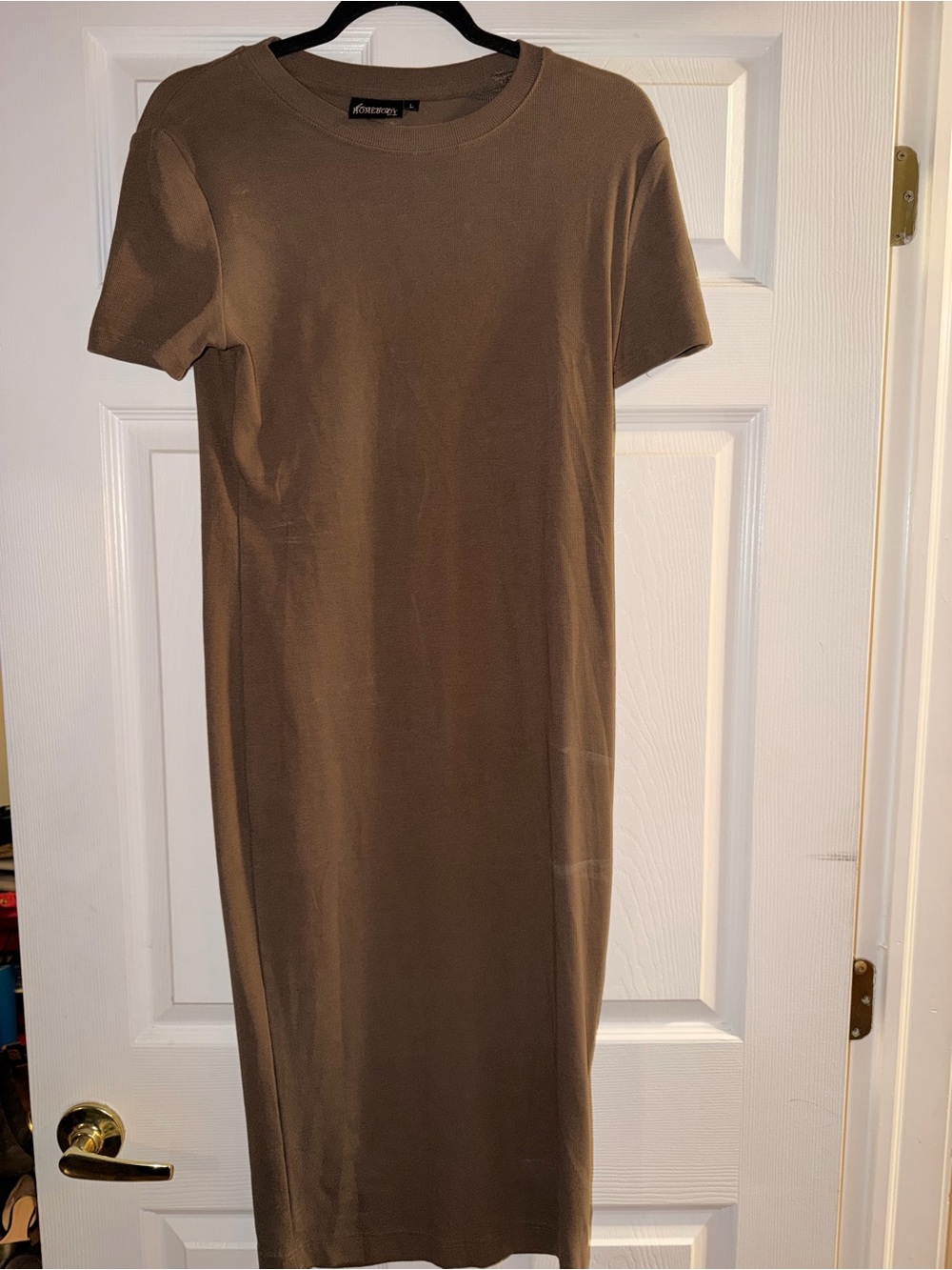 Fancy Homebody Brown Midi Tee Dress - Womens